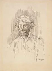 Autoportrét, 1858 (pero a inkoust na papíře)
